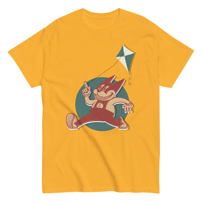 Retro Kite Flying Cat T-Shirt