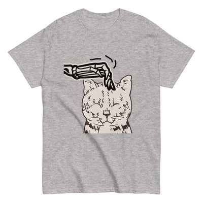 Skeleton Scratching Cat Head T-Shirt