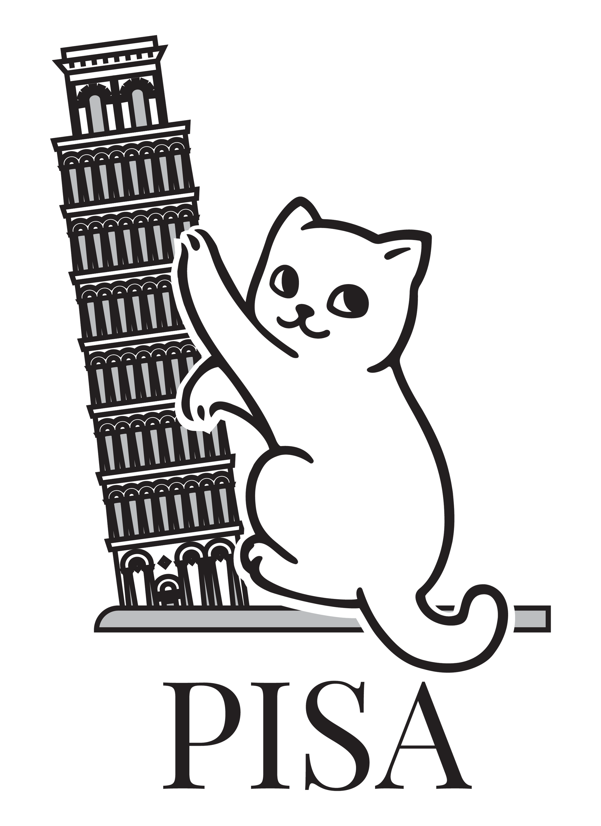 Leaning Tower of Pisa Cat T-Shirt