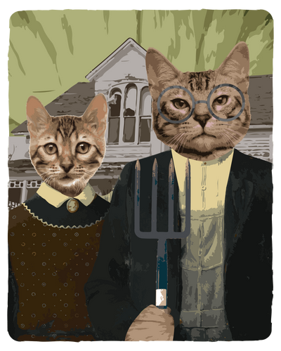 American Gothic Cat T-Shirt
