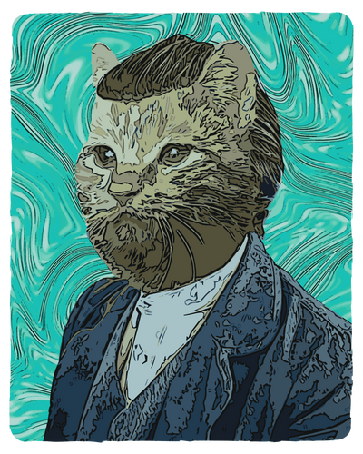 Van Gogh Self Portrait Cat T-Shirt