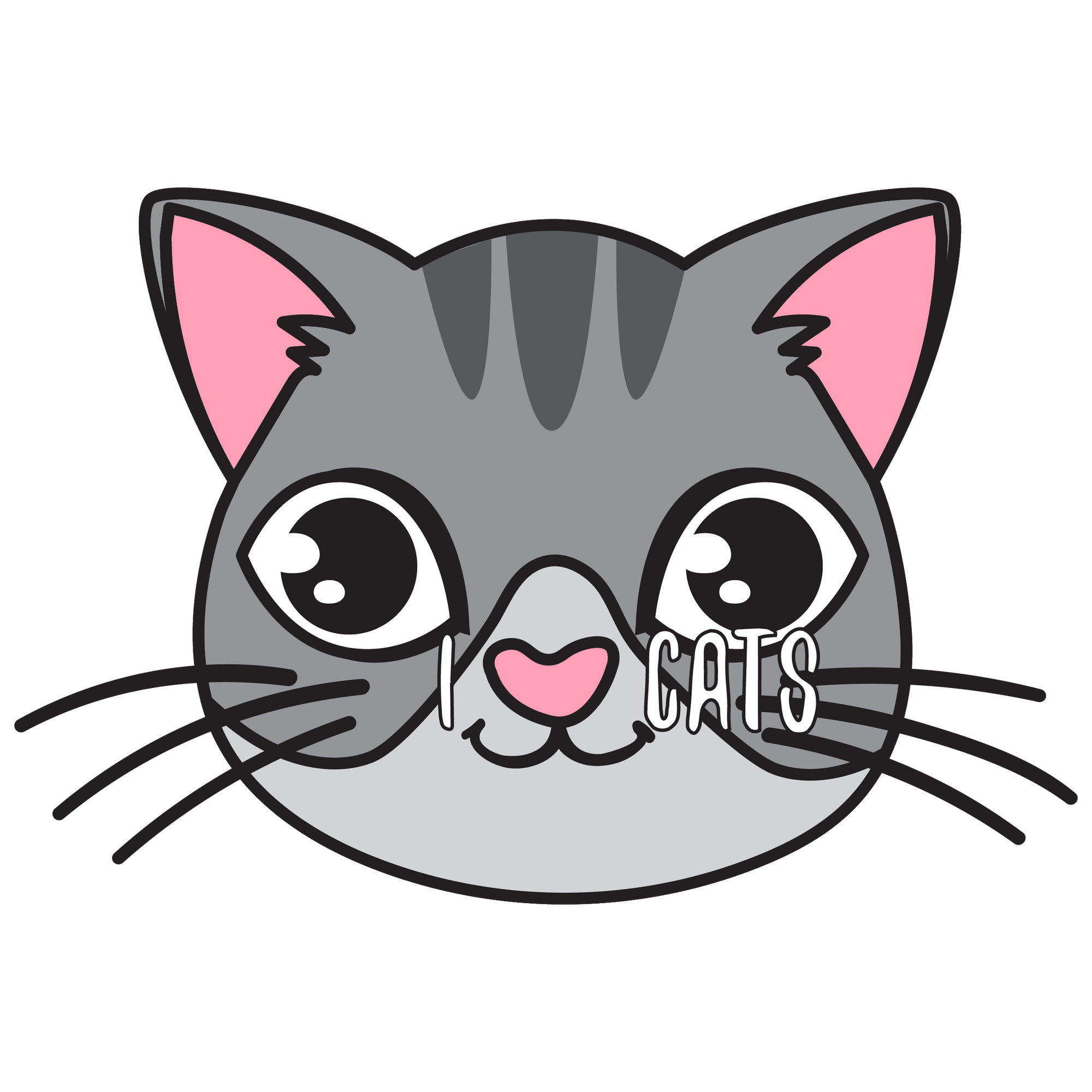 I Love Cats Heart Face T-Shirt