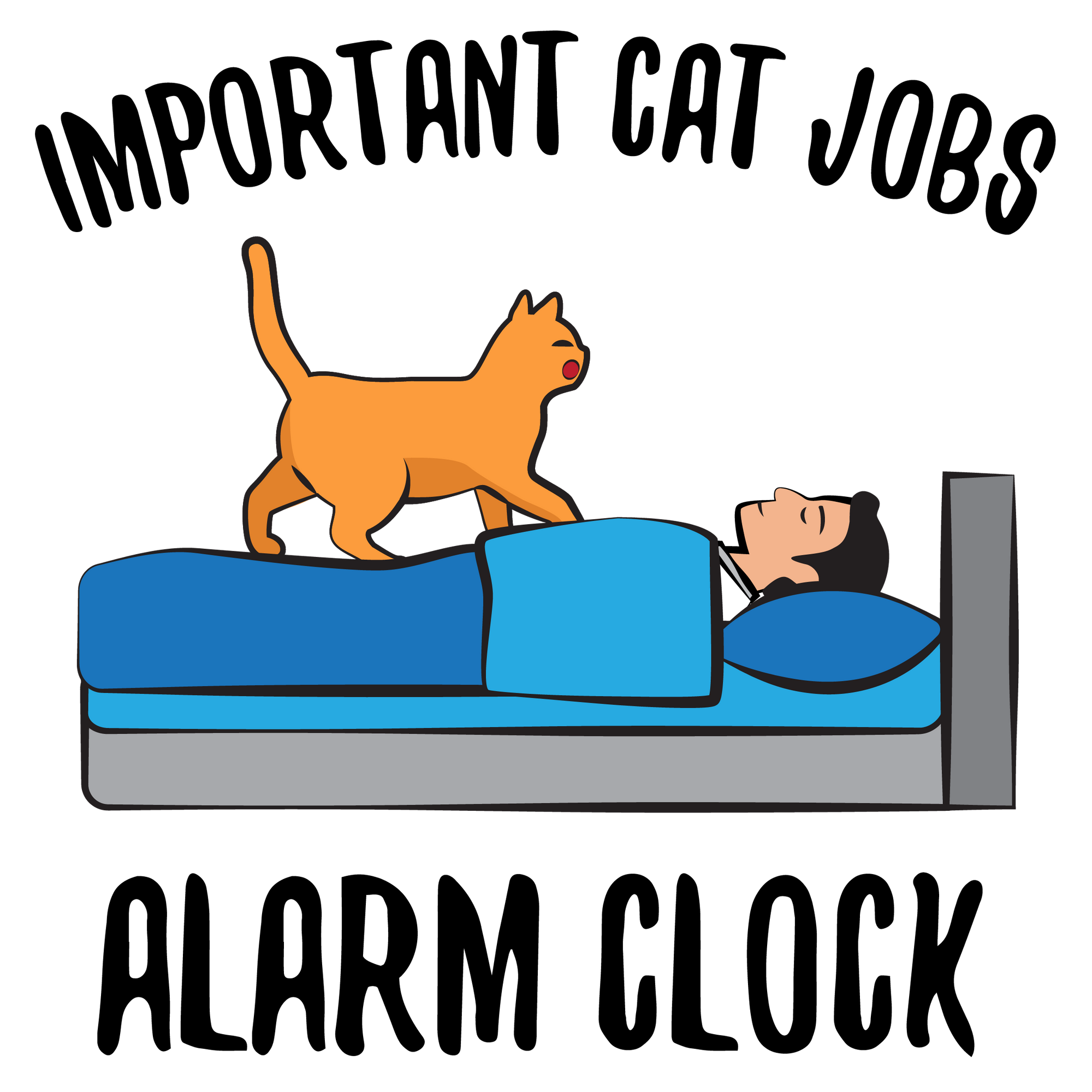 Important Cat Jobs: Alarm Clock T-Shirt