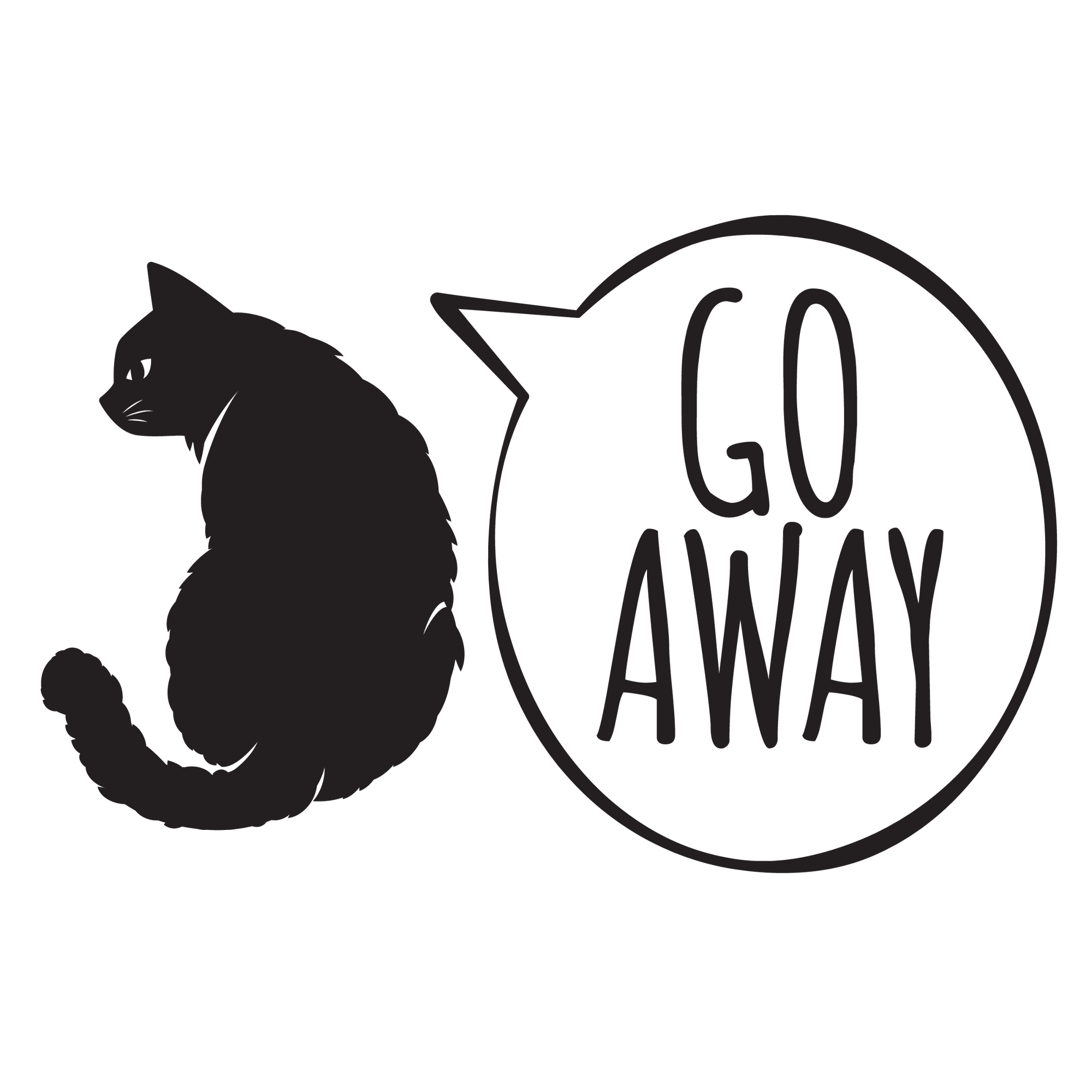 Cat Says Go Away T-Shirt