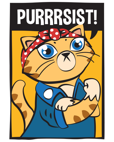 Rosie The Riveter Cat T-Shirt