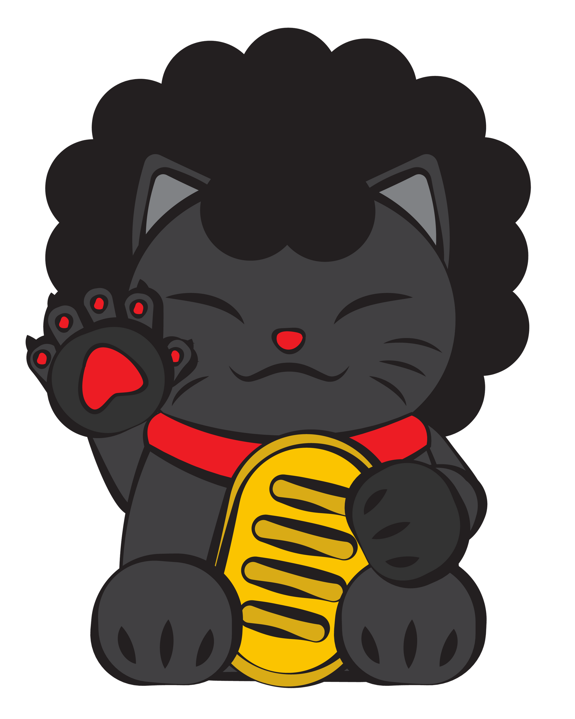 Lucky Cat #6: Afro Cat T-Shirt