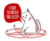 Watch You Sleep Pentagram Cat T-Shirt