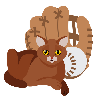 Baseball Cat with Glove T-Shirt