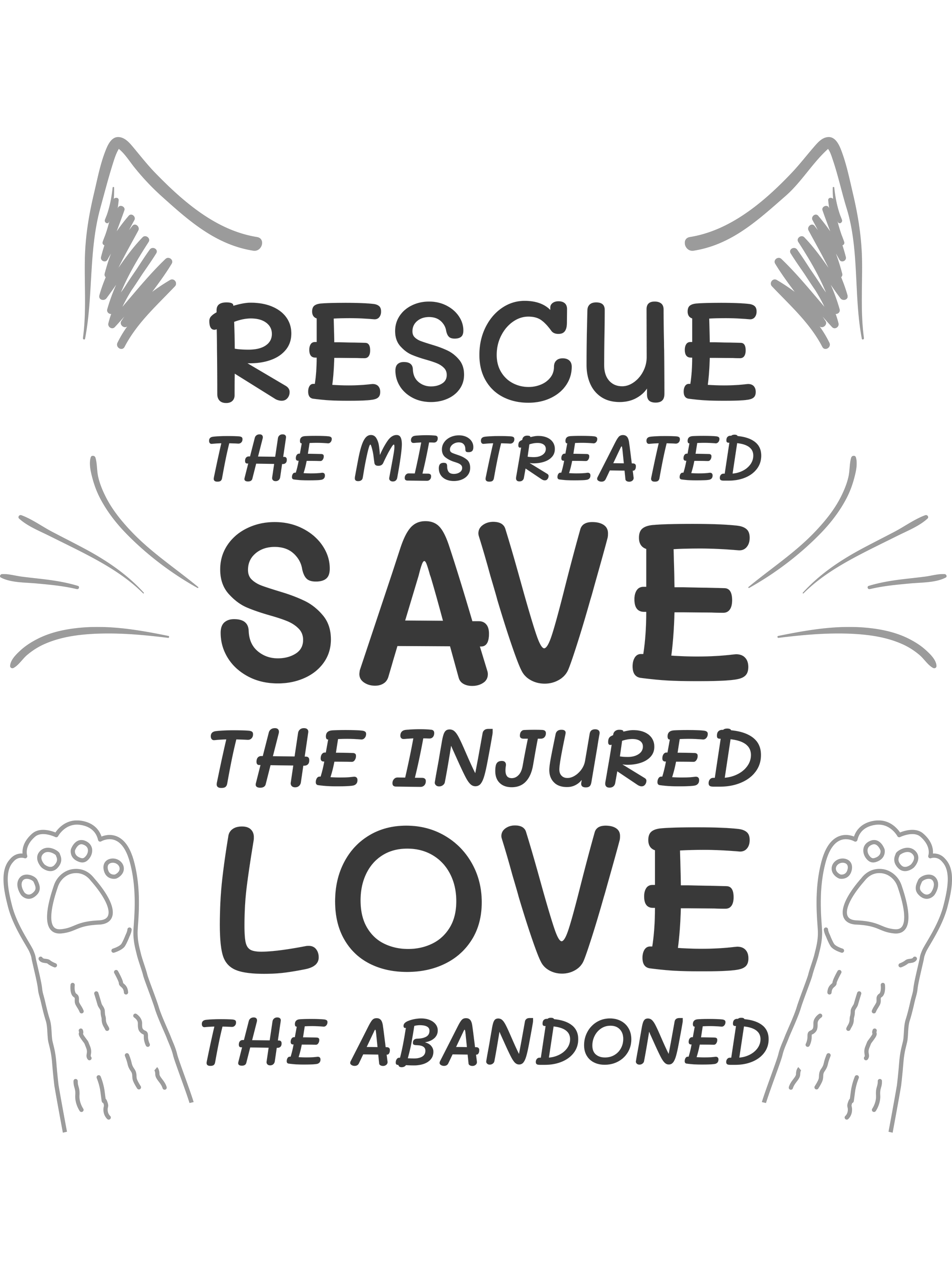 Rescue, Save, Love Cats T-Shirt