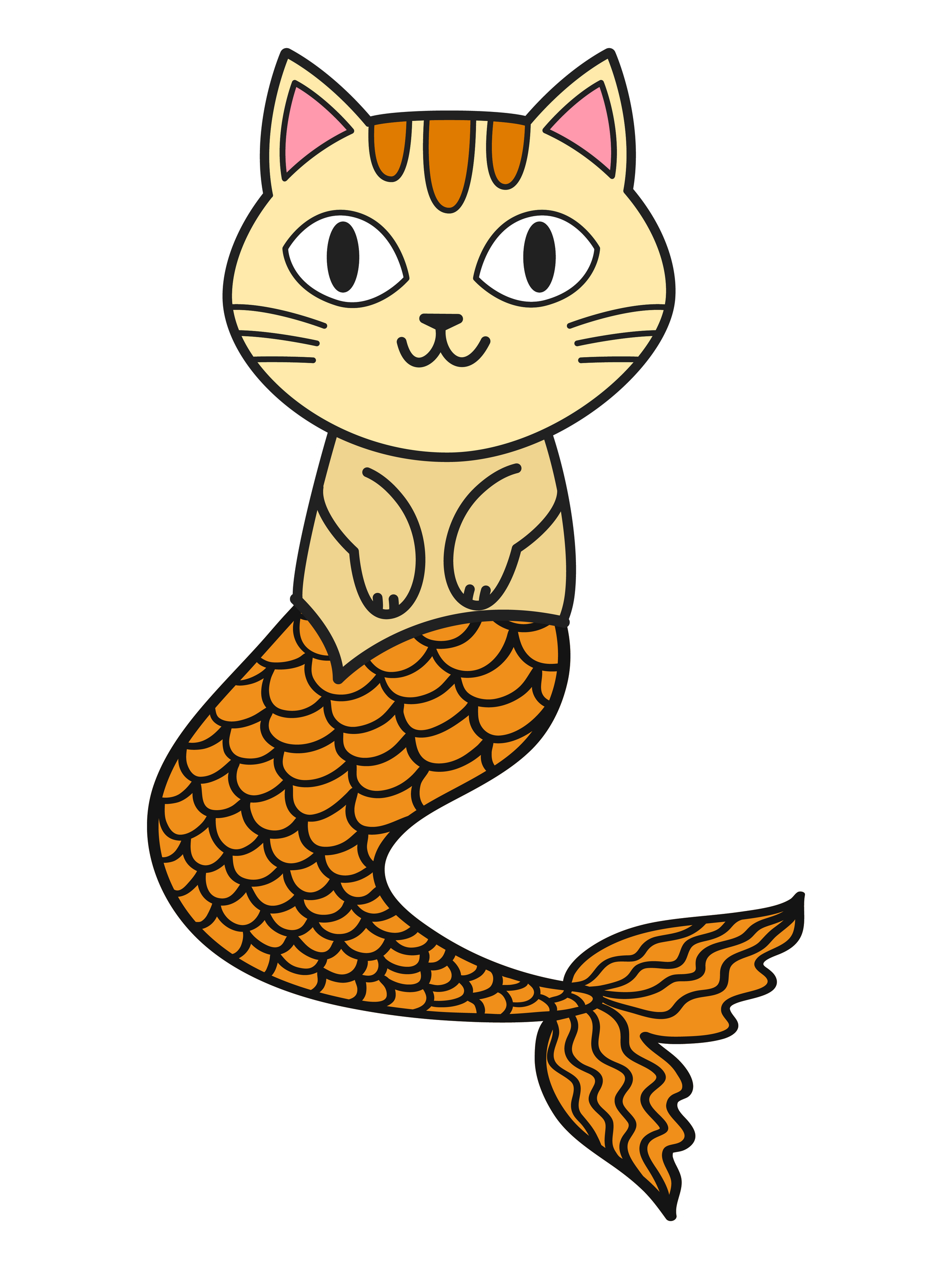 Cute Cat Mermaid T-Shirt