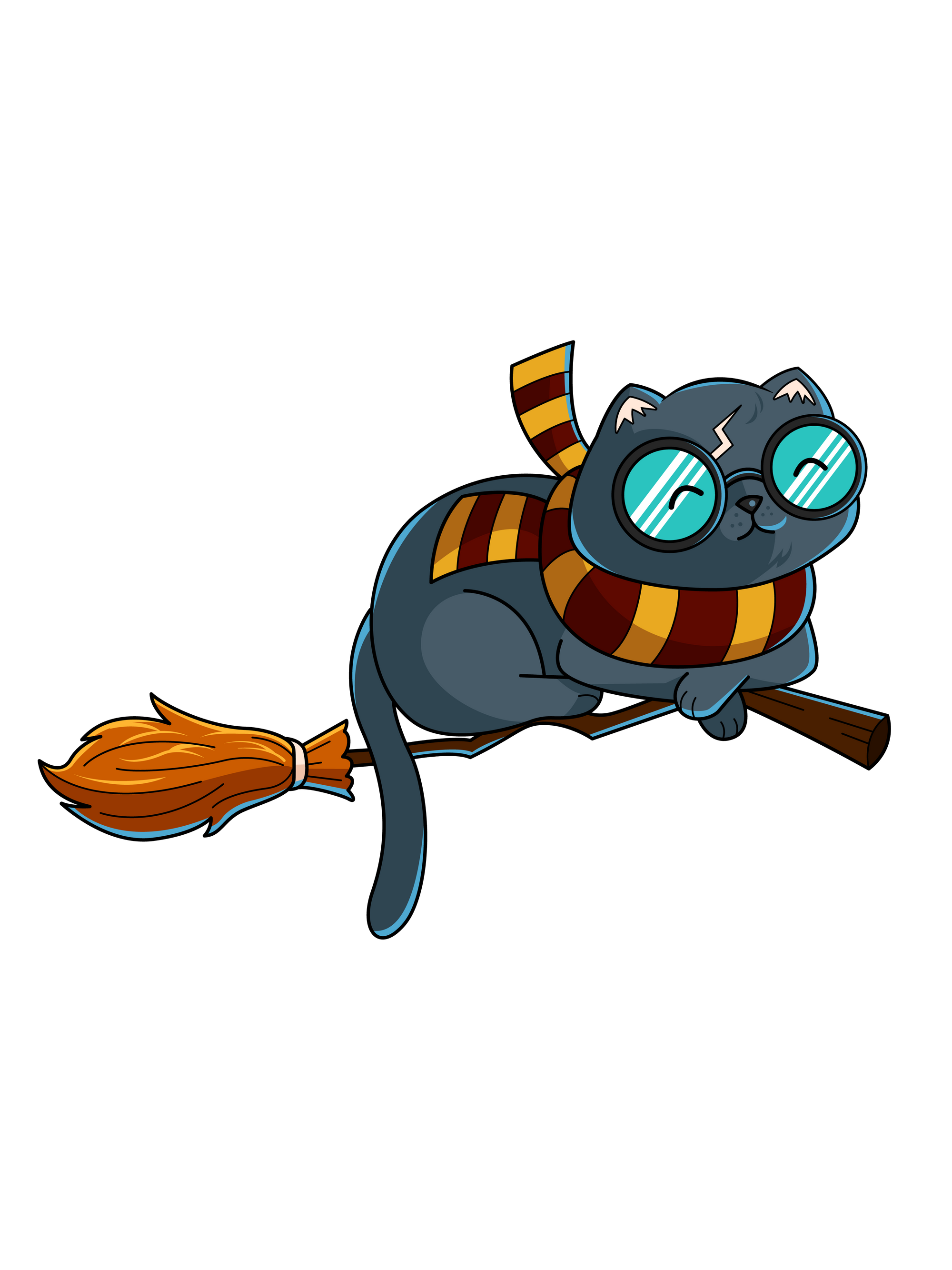 Hairy Pooper Flying Cat T-Shirt