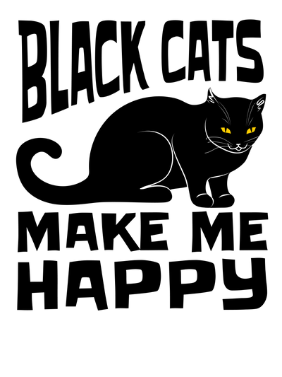 Black Cats Make Me Happy T-Shirt