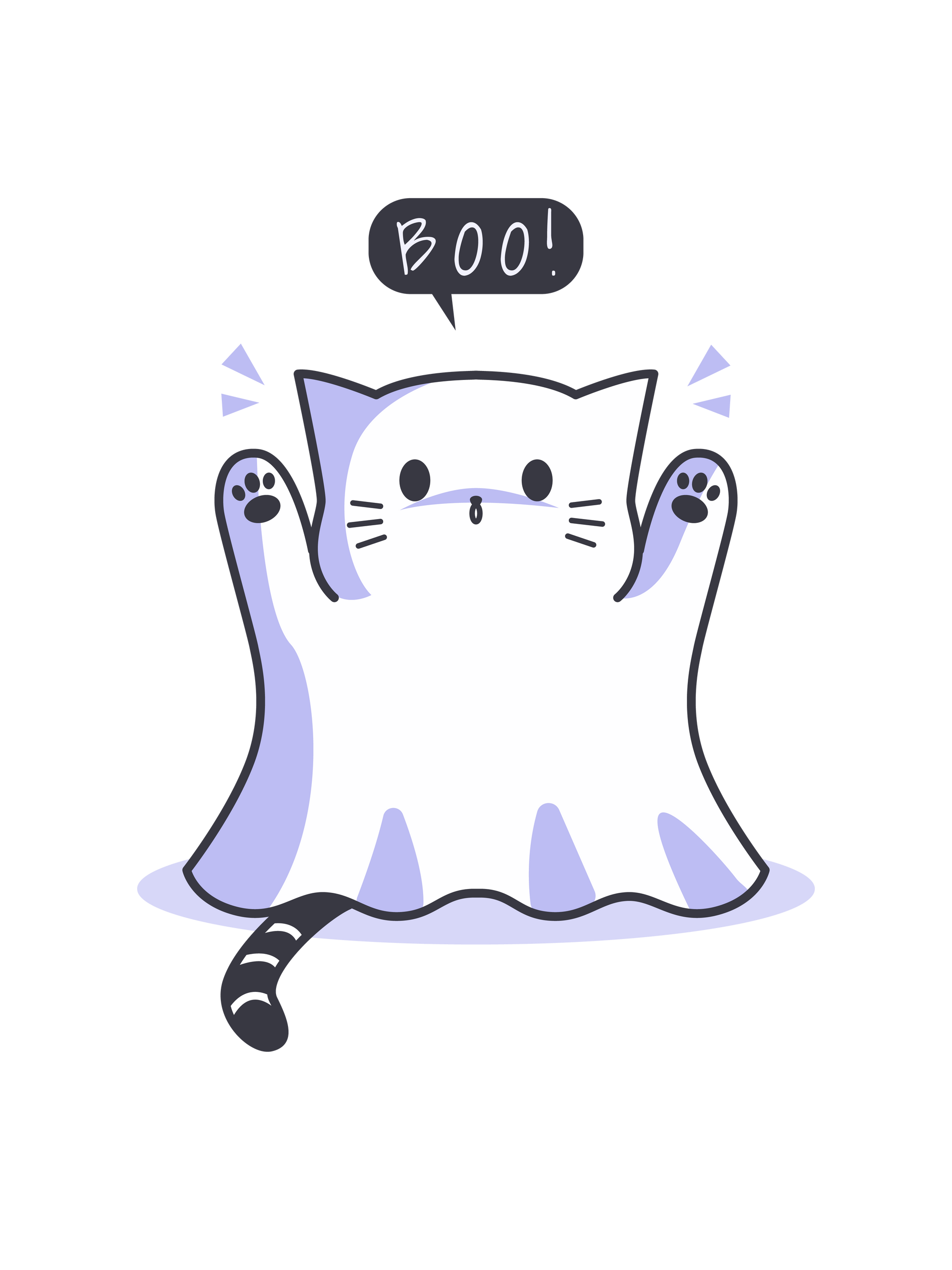 Cat Halloween Ghost T-Shirt