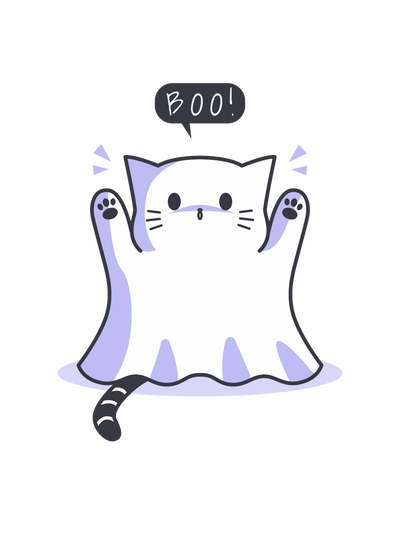 Cat Halloween Ghost T-Shirt