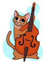 Double Bass Player Cat T-Shirt
