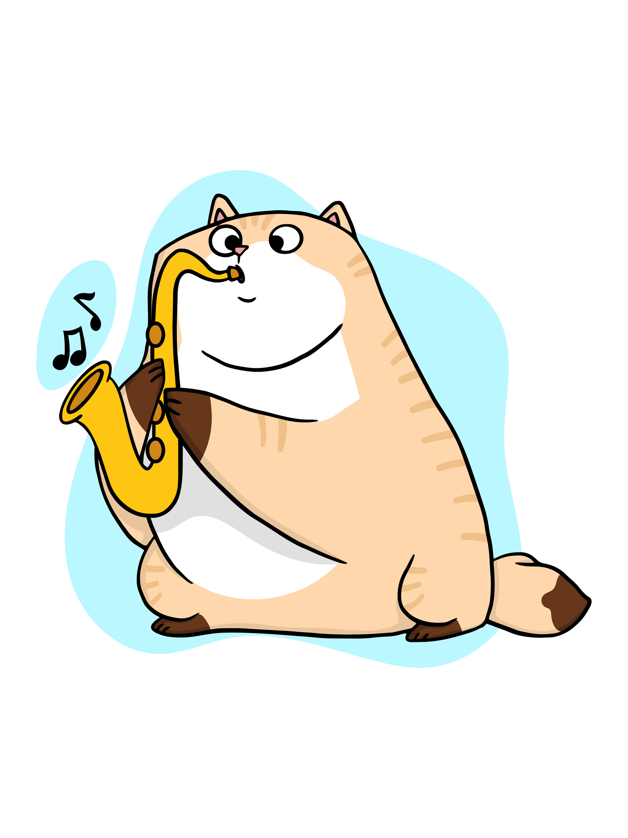 Saxophone Player Cat T-Shirt