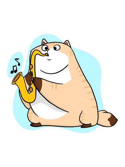 Saxophone Player Cat T-Shirt