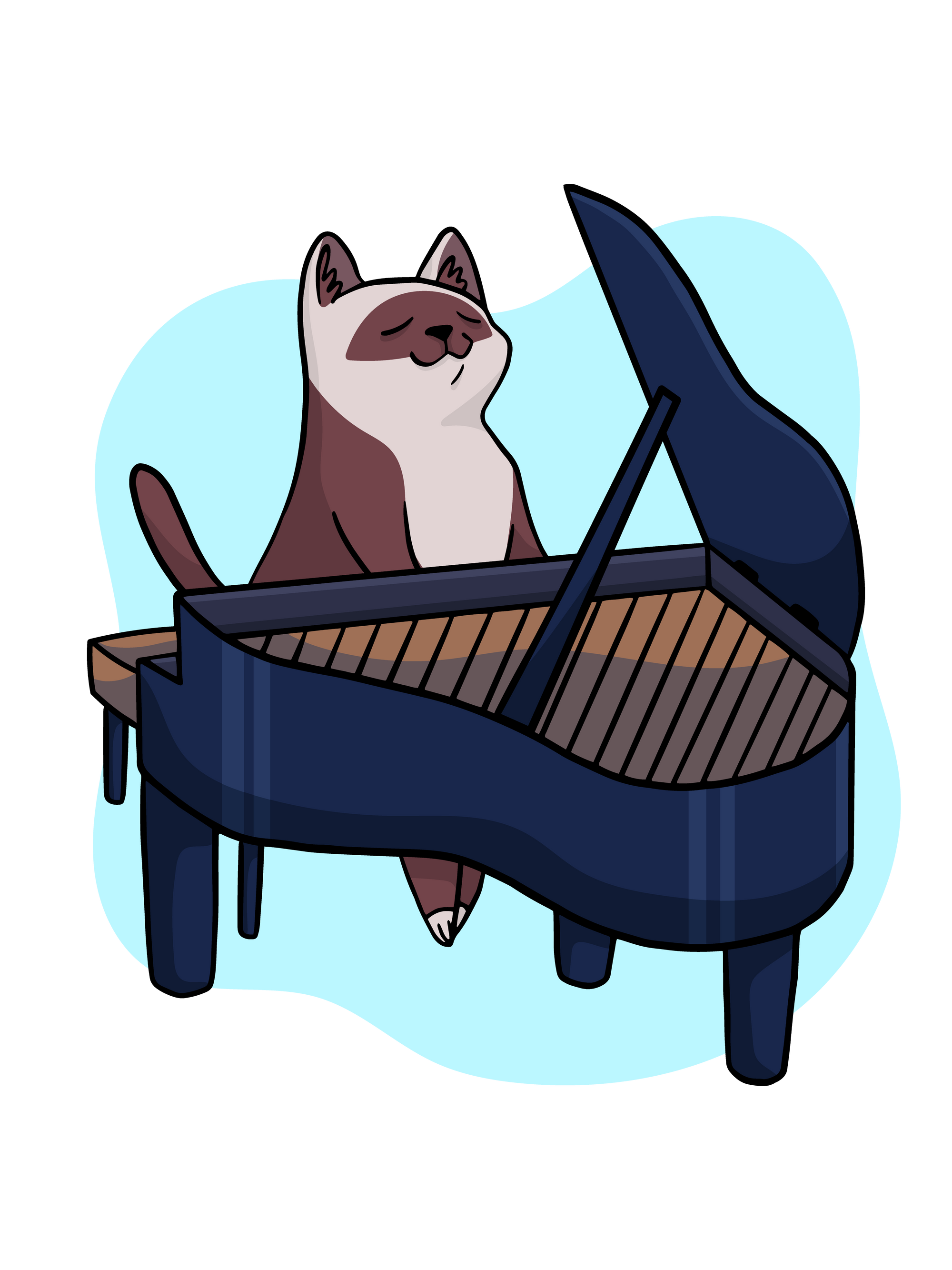 Piano Player Cat T-Shirt