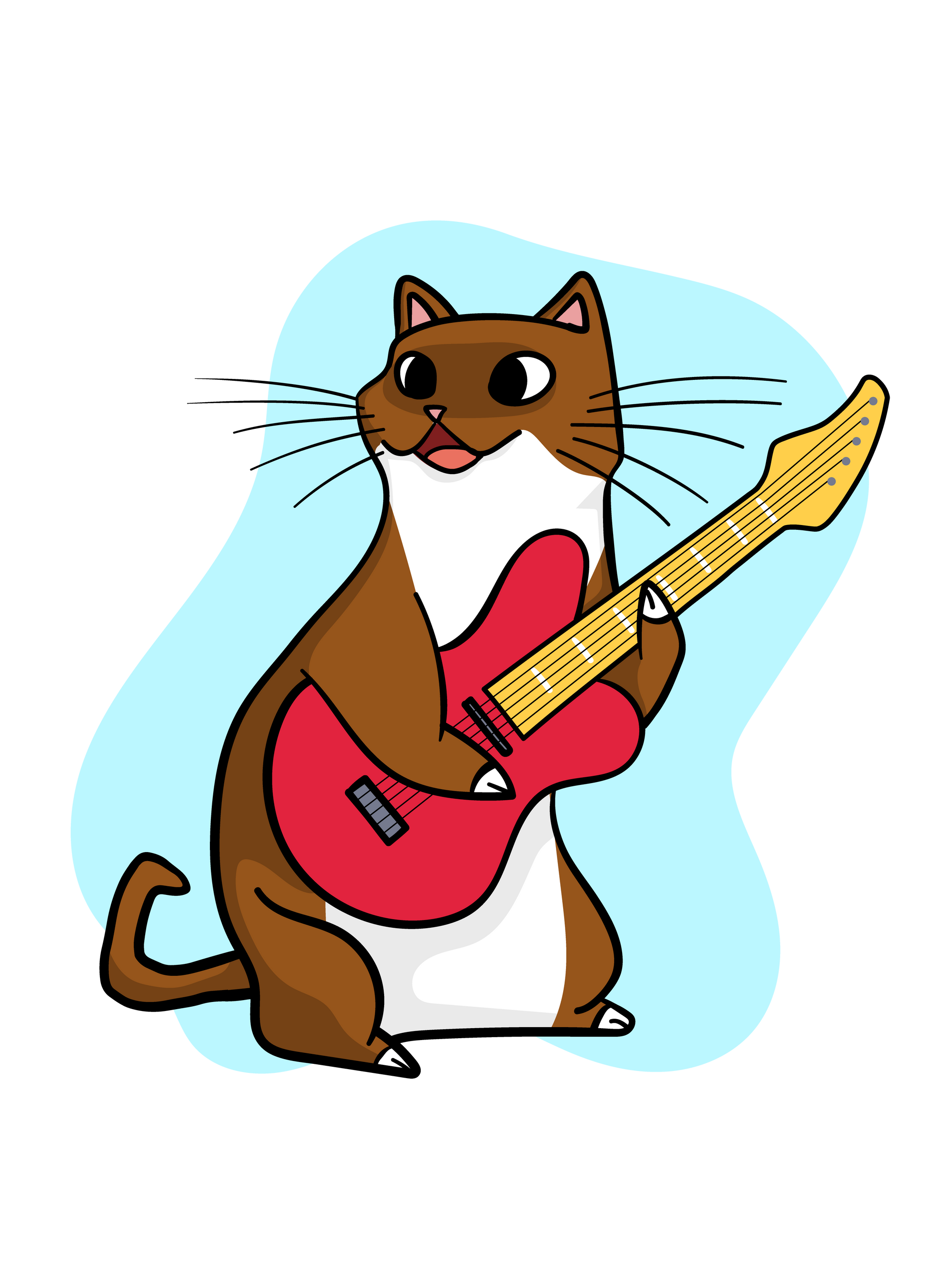 Electric Guitar Player Cat T-Shirt