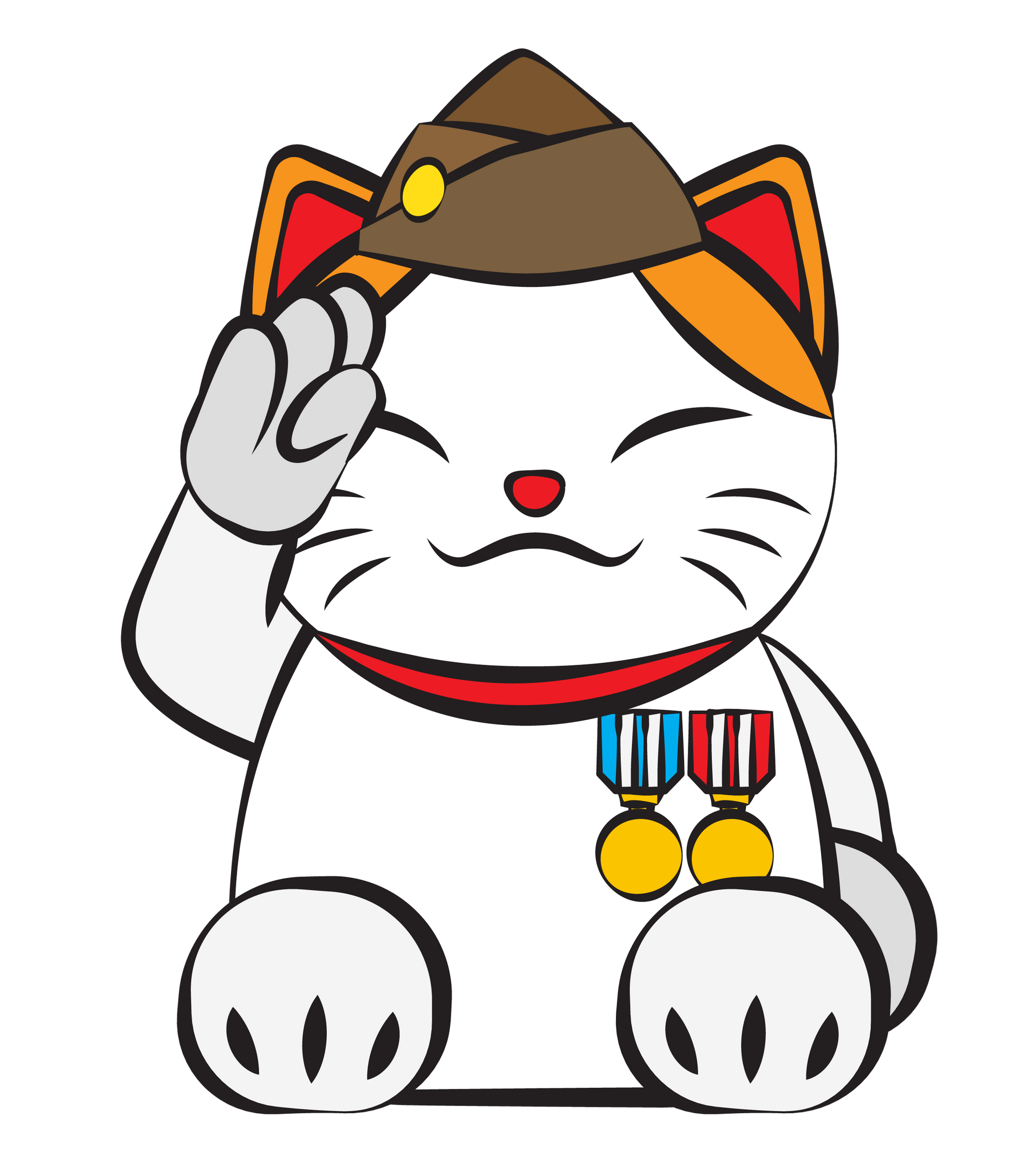 Lucky Cat #8: Military Cat T-Shirt