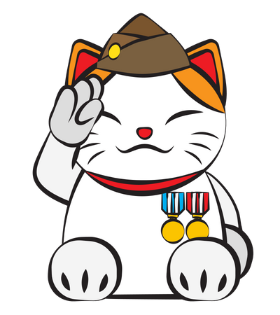 Lucky Cat #8: Military Cat T-Shirt
