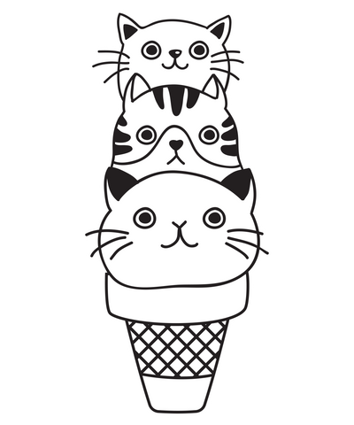 Cat Ice Cream Cone T-Shirt