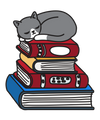 Cat on Pile of Books T-Shirt