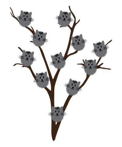 Fuzzy Cats on a Branch T-Shirt