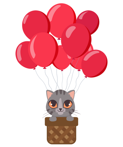 Balloon Ride Cat T-Shirt