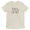 Two Cats Line Art T-Shirt