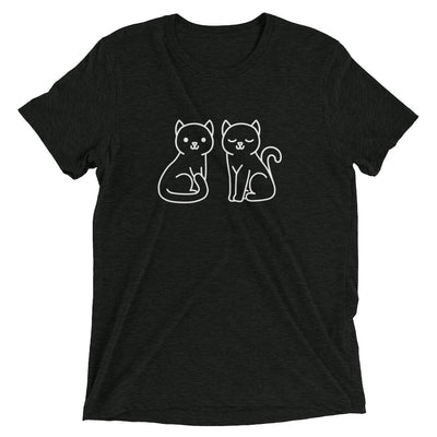 Two Cats Line Art T-Shirt