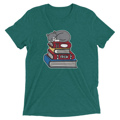 Cat on Pile of Books T-Shirt